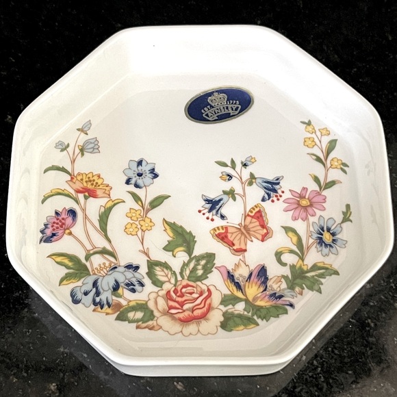 AYNSLEY Cottage Garden Butter Dish. BONE CHINA. Made in England - Picture 1 of 5